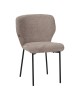 Καρέκλα Mavier ύφασμα γκρι-μπεζ-πόδια μαύρο μεταλλικό 48x61.5x82εκ Υλικό: boucle FABRIC - METAL 029-000432