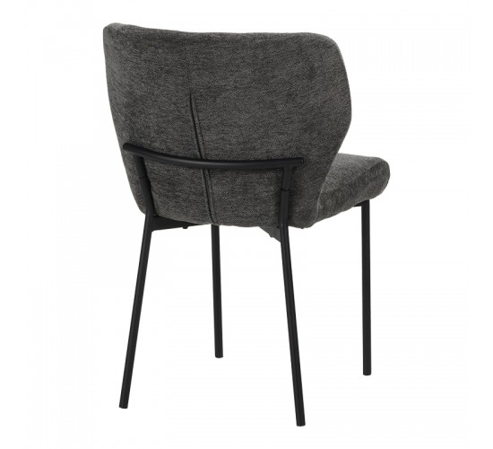 Καρέκλα Mavier ύφασμα γκρι-πόδια μαύρο μεταλλικό 48x61.5x82εκ Υλικό: boucle FABRIC - METAL 029-000433