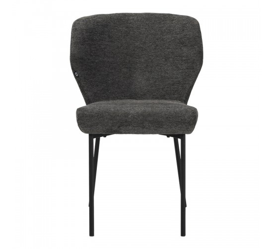 Καρέκλα Mavier ύφασμα γκρι-πόδια μαύρο μεταλλικό 48x61.5x82εκ Υλικό: boucle FABRIC - METAL 029-000433
