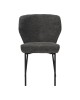 Καρέκλα Mavier ύφασμα γκρι-πόδια μαύρο μεταλλικό 48x61.5x82εκ Υλικό: boucle FABRIC - METAL 029-000433