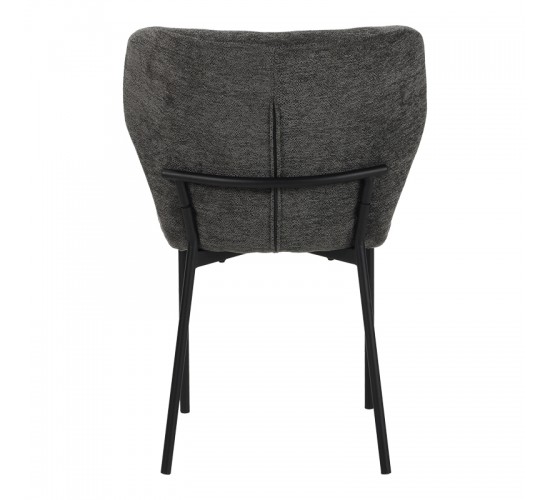Καρέκλα Mavier ύφασμα γκρι-πόδια μαύρο μεταλλικό 48x61.5x82εκ Υλικό: boucle FABRIC - METAL 029-000433
