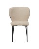 Καρέκλα Mavier ύφασμα μπεζ-πόδια μαύρο μεταλλικό 48x61.5x82εκ Υλικό: boucle FABRIC - METAL 029-000434