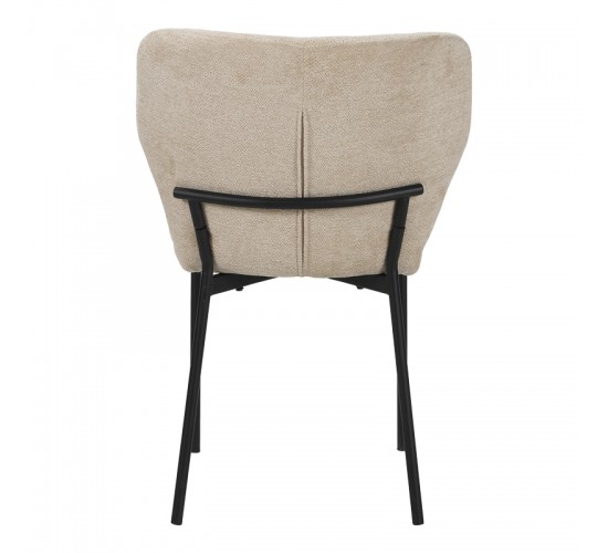 Καρέκλα Mavier ύφασμα μπεζ-πόδια μαύρο μεταλλικό 48x61.5x82εκ Υλικό: boucle FABRIC - METAL 029-000434