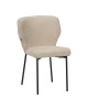 Καρέκλα Mavier ύφασμα μπεζ-πόδια μαύρο μεταλλικό 48x61.5x82εκ Υλικό: boucle FABRIC - METAL 029-000434