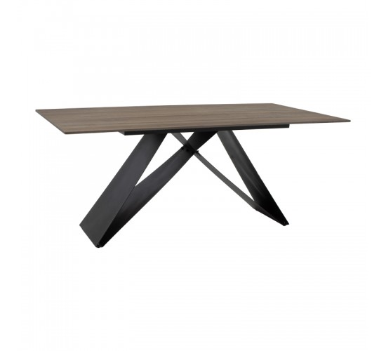 Τραπέζι Sabrina sintered stone καρυδί-μαύρο 180x90x75εκ Υλικό: 12mm sintered stone - METAL 029-000461