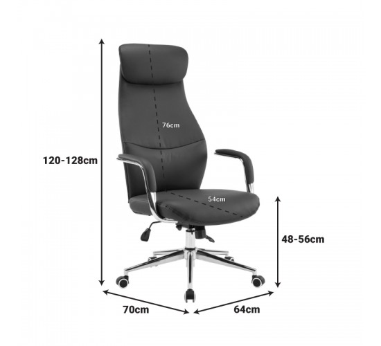 Καρέκλα γραφείου διευθυντή Ferka pu σε πράσινη απόχρωση 64x71x120-128εκ Υλικό: METAL - PU 033-000029