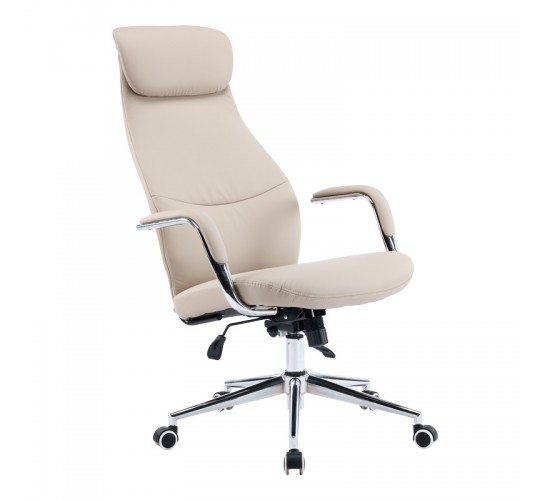 Καρέκλα γραφείου διευθυντή Ferka pu σε μπεζ απόχρωση 64x71x120-128εκ Υλικό: METAL - PU 033-000030