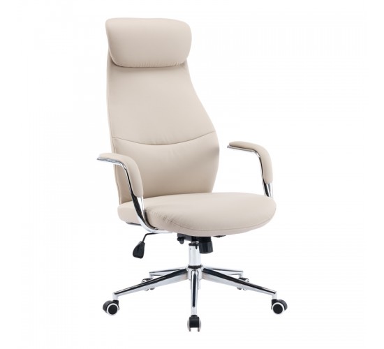 Καρέκλα γραφείου διευθυντή Ferka pu σε μπεζ απόχρωση 64x71x120-128εκ Υλικό: METAL - PU 033-000030