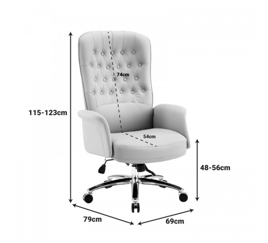 Καρέκλα γραφείου διευθυντή Kaline pu σε μαύρη απόχρωση 69x79x115-123εκ Υλικό: METAL - PU 033-000031