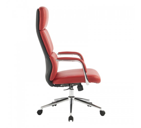 Καρέκλα γραφείου διευθυντή Bendona pu σε κόκκινη απόχρωση 71x78x119-127εκ Υλικό: METAL - PU 033-000034