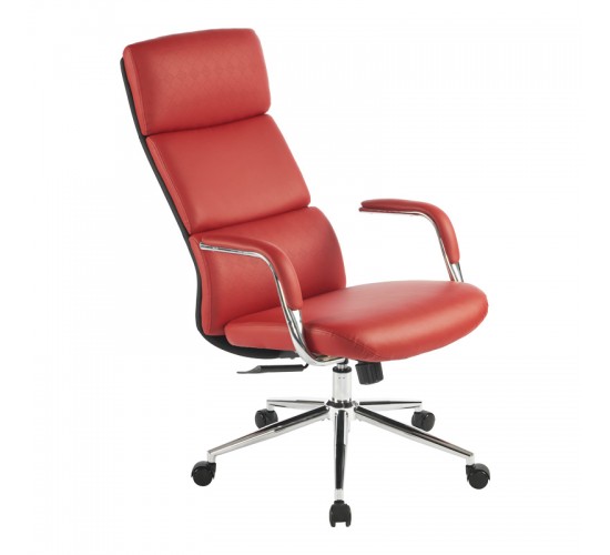 Καρέκλα γραφείου διευθυντή Bendona pu σε κόκκινη απόχρωση 71x78x119-127εκ Υλικό: METAL - PU 033-000034