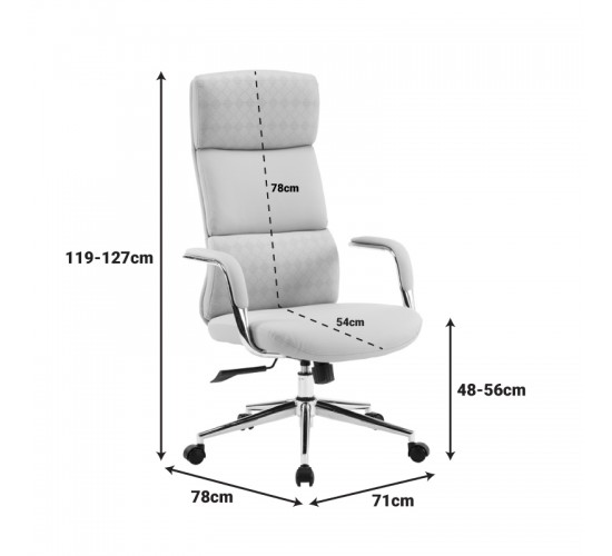 Καρέκλα γραφείου διευθυντή Bendona pu σε κόκκινη απόχρωση 71x78x119-127εκ Υλικό: METAL - PU 033-000034