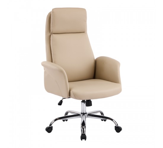 Καρέκλα γραφείου διευθυντή Derjio μπεζ pu 68x66x115εκ Υλικό: METAL - PU 033-000036
