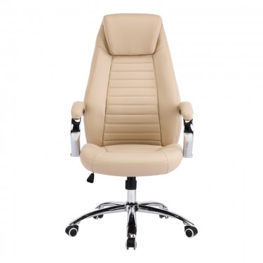 Καρέκλα γραφείου διευθυντή Sonar μπεζ pu 61x57x120-128εκ Υλικό: METAL - PU 033-000037