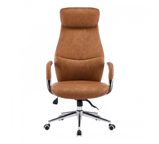 Καρέκλα γραφείου διευθυντή Ferka καφέ pu 64x71x120-128εκ Υλικό: METAL - PU 033-000038