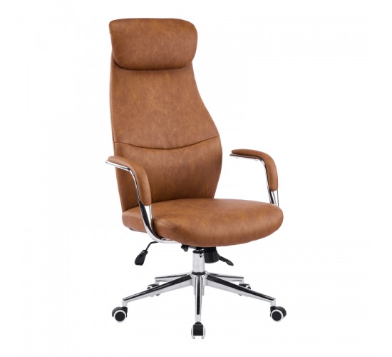 Καρέκλα γραφείου διευθυντή Ferka καφέ pu 64x71x120-128εκ Υλικό: METAL - PU 033-000038