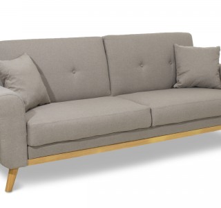 Καναπές-κρεβάτι Carmelo με μπεζ-γκρι ύφασμα 214x80x86εκ Υλικό: WOOD.FABRIC 035-000012