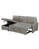 Γωνιακός καναπές κρεβάτι Infuse με αποθηκευτικό χώρο γκρι ύφασμα 203x130x88εκ Υλικό: FABRIC 035-000062
