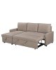 Γωνιακός καναπές αναστρέψιμος-κρεβάτι Infuse με αποθηκευτικό χώρο μπεζ ύφασμα 203x130x88εκ Υλικό: FABRIC 035-000063