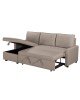 Γωνιακός καναπές αναστρέψιμος-κρεβάτι Infuse με αποθηκευτικό χώρο μπεζ ύφασμα 203x130x88εκ Υλικό: FABRIC 035-000063