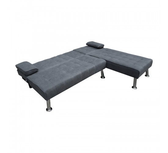 Γωνιακός καναπές-κρεβάτι αναστρέψιμος Brisk ύφασμα με ανθρακί απόχρωση 200x146x75εκ Υλικό: wood frame S-spring foam fabric plastic leg metal leg 035-000106