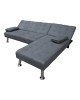 Γωνιακός καναπές-κρεβάτι αναστρέψιμος Brisk ύφασμα με ανθρακί απόχρωση 200x146x75εκ Υλικό: wood frame S-spring foam fabric plastic leg metal leg 035-000106