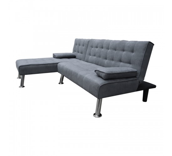 Γωνιακός καναπές-κρεβάτι αναστρέψιμος Brisk ύφασμα με ανθρακί απόχρωση 200x146x75εκ Υλικό: wood frame S-spring foam fabric plastic leg metal leg 035-000106