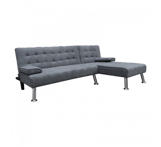 Γωνιακός καναπές-κρεβάτι αναστρέψιμος Brisk ύφασμα με ανθρακί απόχρωση 200x146x75εκ Υλικό: wood frame S-spring foam fabric plastic leg metal leg 035-000106