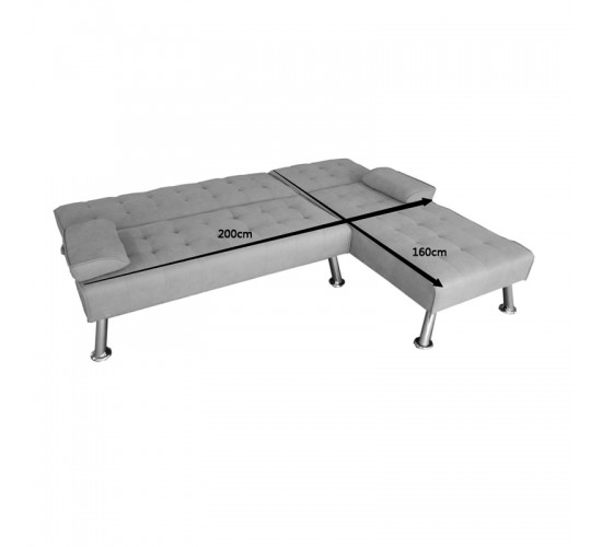 Γωνιακός καναπές-κρεβάτι αναστρέψιμος Brisk ύφασμα με ανθρακί απόχρωση 200x146x75εκ Υλικό: wood frame S-spring foam fabric plastic leg metal leg 035-000106