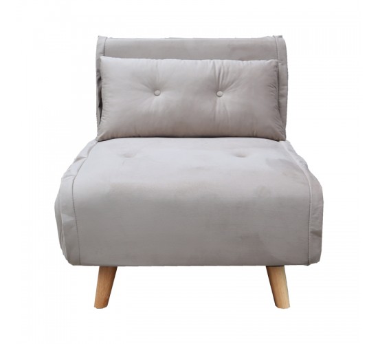 Πολυθρόνα-κρεβάτι Josuane I βελούδο σε γκρι απόχρωση 78x80x81εκ Υλικό: VELVET  WOOD LEGS -WOOD FRAME 035-000110