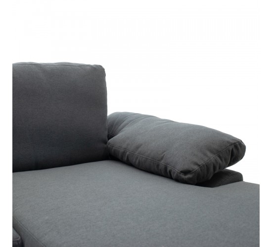 Γωνιακός καναπές Cohen με αριστερή γωνία ύφασμα σε ανθρακί απόχρωση-πόδι μαύρο μέταλλο 240x159x83εκ Υλικό: FABRIC - METAL - FOAM - WOOD FRAME 035-000112