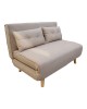 Καναπές-κρεβάτι Josuane I διθέσιος μπεζ ύφασμα και ξύλινο πόδι σε φυσική απόχρωση 122x80x81εκ Υλικό: FABRIC - WOOD 035-000113