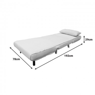 Πολυθρόνα-κρεβάτι Josuane γκρι μπεζ βελούδο και ξύλινο πόδι σε μαύρη απόχρωση 78x80x81εκ Υλικό: VELVET - WOOD -METAL FRAME 035-000115