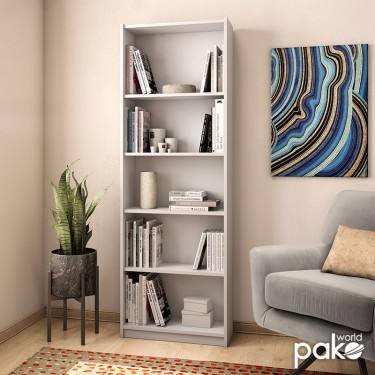 Βιβλιοθήκη Max σε λευκό χρώμα 58x23x170εκ Υλικό: MELAMINE 16mm. 039-000015