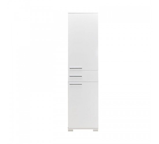 Ντουλάπα Chad με συρτάρια λευκό gloss 45x40x188εκ Υλικό: CLIPBOARD WITH MELAMINE 16mm. 039-000169