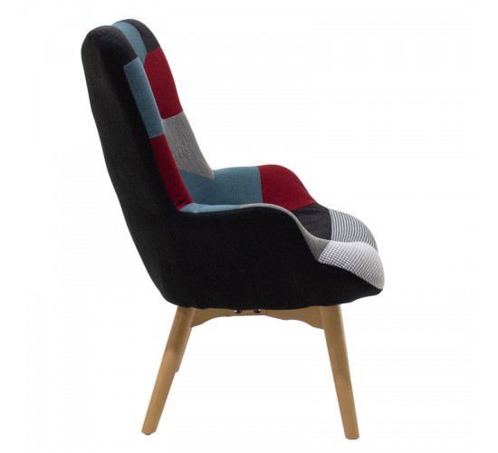 Πολυθρόνα Kido υφασμάτινη χρώμα patchwork Υλικό: WOOD.FABRIC 046-000001 Πολυθρόνα Kido υφασμάτινη χρώμα patchwork Υλικό: WOOD.FABRIC 046-000001