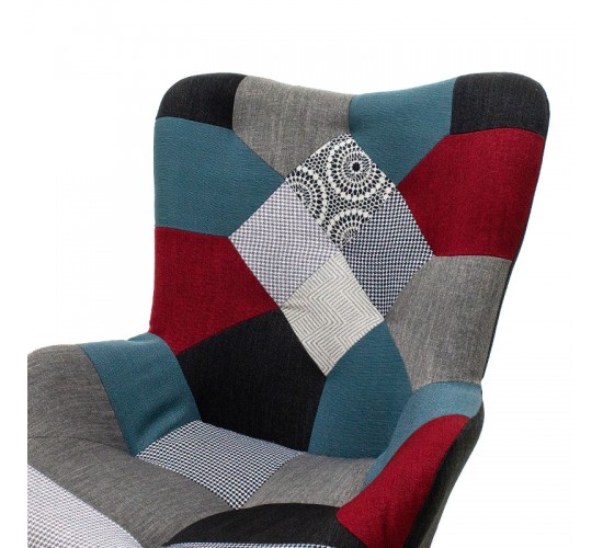 Πολυθρόνα Kido υφασμάτινη χρώμα patchwork Υλικό: WOOD.FABRIC 046-000001 Πολυθρόνα Kido υφασμάτινη χρώμα patchwork Υλικό: WOOD.FABRIC 046-000001