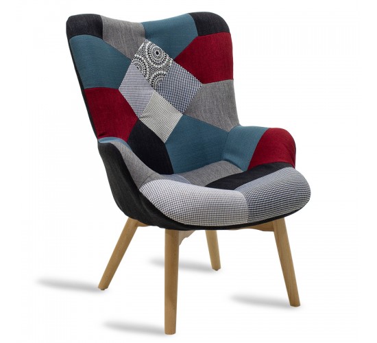 Πολυθρόνα Kido υφασμάτινη χρώμα patchwork Υλικό: WOOD.FABRIC 046-000001 Πολυθρόνα Kido υφασμάτινη χρώμα patchwork Υλικό: WOOD.FABRIC 046-000001