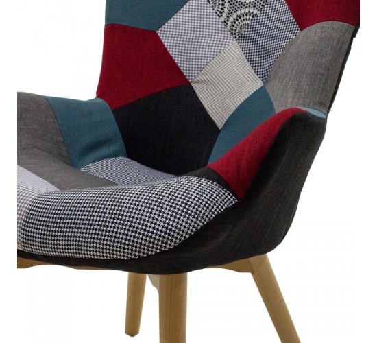 Πολυθρόνα Kido υφασμάτινη χρώμα patchwork Υλικό: WOOD.FABRIC 046-000001 Πολυθρόνα Kido υφασμάτινη χρώμα patchwork Υλικό: WOOD.FABRIC 046-000001