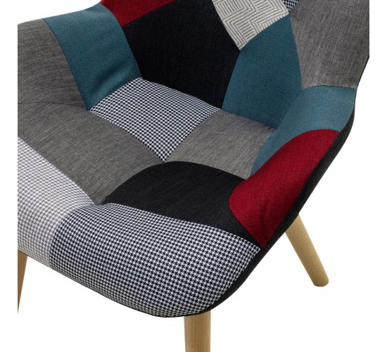 Πολυθρόνα Kido υφασμάτινη χρώμα patchwork Υλικό: WOOD.FABRIC 046-000001 Πολυθρόνα Kido υφασμάτινη χρώμα patchwork Υλικό: WOOD.FABRIC 046-000001