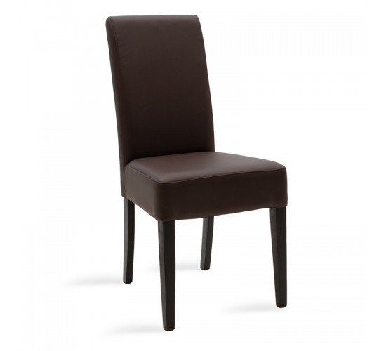 Καρέκλα Ditta PU σκούρο καφέ-πόδι μασίφ ξύλο wenge Υλικό: PU - SOLID WOOD BEECH 047-000033