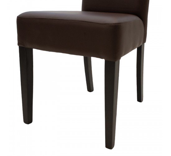 Καρέκλα Ditta PU σκούρο καφέ-πόδι μασίφ ξύλο wenge Υλικό: PU - SOLID WOOD BEECH 047-000033