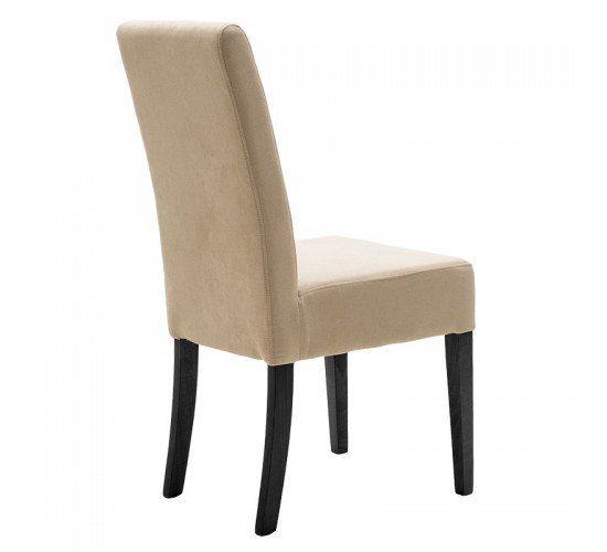 Καρέκλα Ditta ύφασμα εκρού-πόδι μασίφ ξύλο μαύρο Υλικό: FABRIC - SOLID WOOD BEECH 047-000049