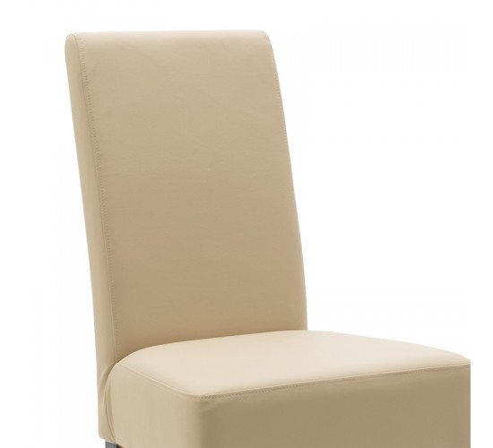 Καρέκλα Ditta PU εκρού- πόδι μασίφ ξύλο μαύρο Υλικό: PU - SOLID WOOD BEECH 047-000050