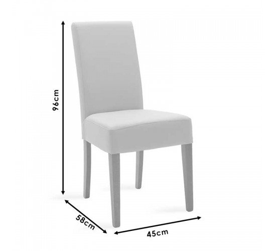Καρέκλα Ditta PU εκρού- πόδι μασίφ ξύλο μαύρο Υλικό: PU - SOLID WOOD BEECH 047-000050