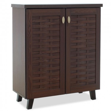 Παπουτσοθήκη-ντουλάπι MANTAM 12 ζεύγων χρώμα καρυδί 78x40x92εκ Υλικό: CLIPBORD 16mm & TOP 3CM - 3D PAPER WOOD 049-000003