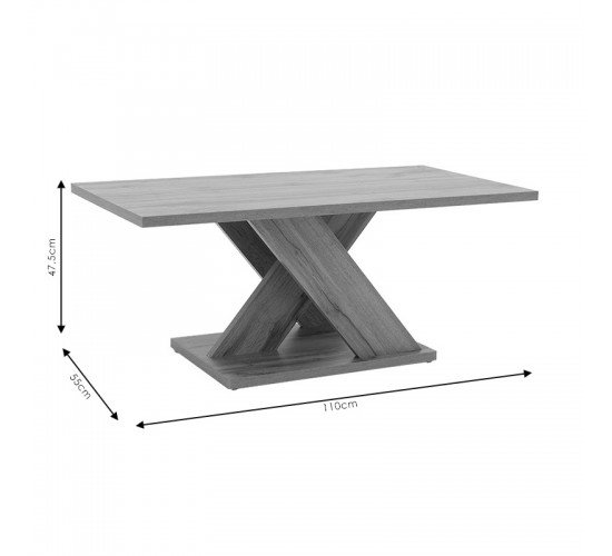 Τραπέζι σαλονιού Solange χρώμα λευκό μαρμάρου 110x55x47.5εκ Υλικό: CHIPBOARD 049-000063
