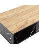 Τραπέζι σαλονιού Moses χρώμα sonoma-μαύρο μαρμάρου 90x54x37.5εκ Υλικό: 15mm CHIPBOARD / PP LEGS 049-000065