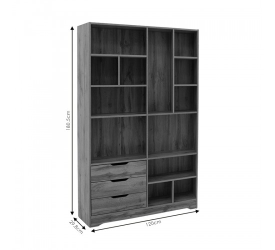 Βιβλιοθήκη Lucinda sonoma 120x29.8x180.5εκ Υλικό: CHIPBOARD 049-000067 Βιβλιοθήκη Lucinda sonoma 120x29.8x180.5εκ Υλικό: CHIPBOARD 049-000067