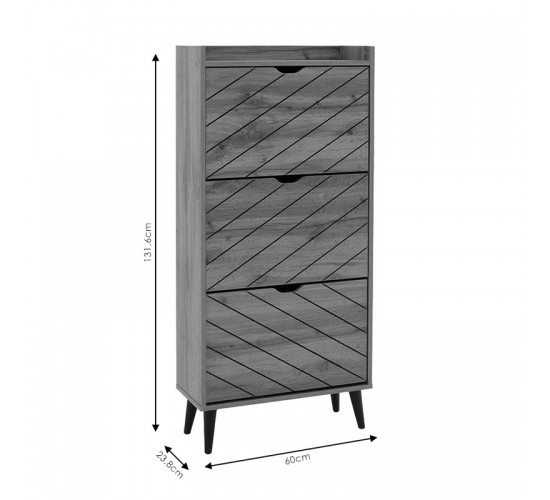Παπουτσοθήκη Thelma 12 ζεύγων sonoma 60x23.8x131.6εκ Υλικό: CLIPBORD 049-000068 Παπουτσοθήκη Thelma 12 ζεύγων sonoma 60x23.8x131.6εκ Υλικό: CLIPBORD 049-000068